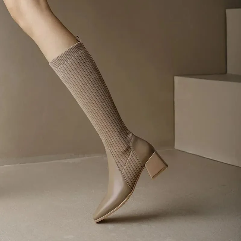 Amber | Knitted Long Boots