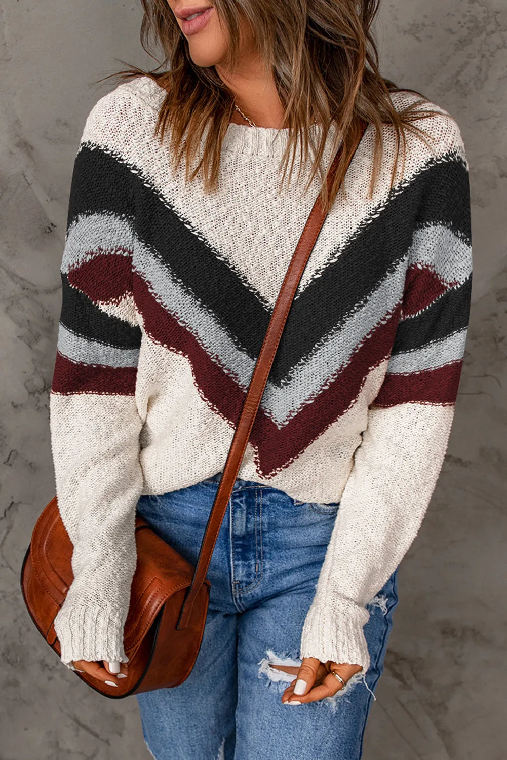 Chevron Striped Sweater