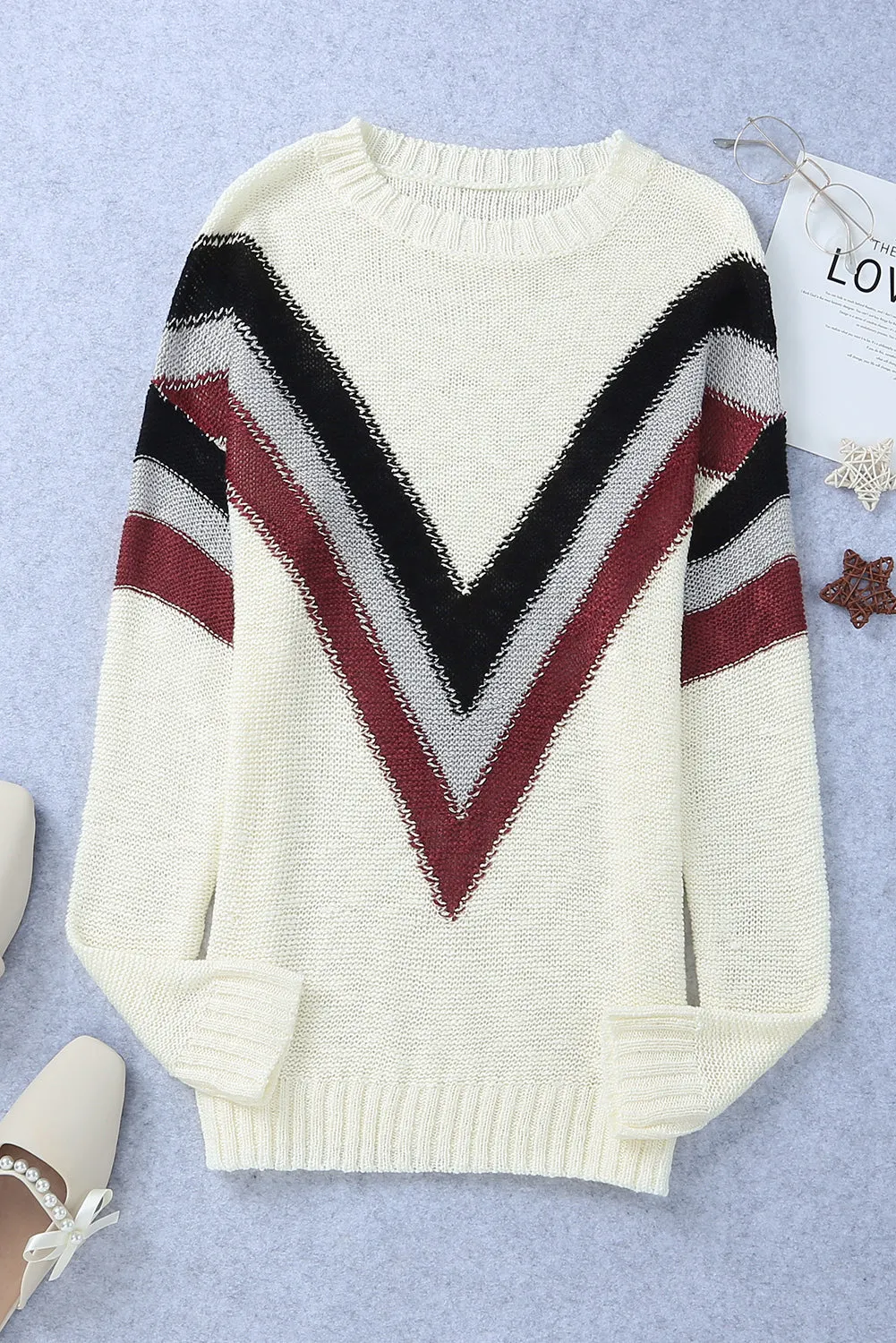 Chevron Striped Sweater