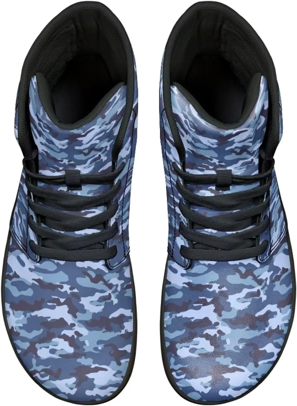 High Top Camo Design Barefoot Shoes for Men - Grounded Footwear, Barefoot Boots, Zero Drop Running Shoes