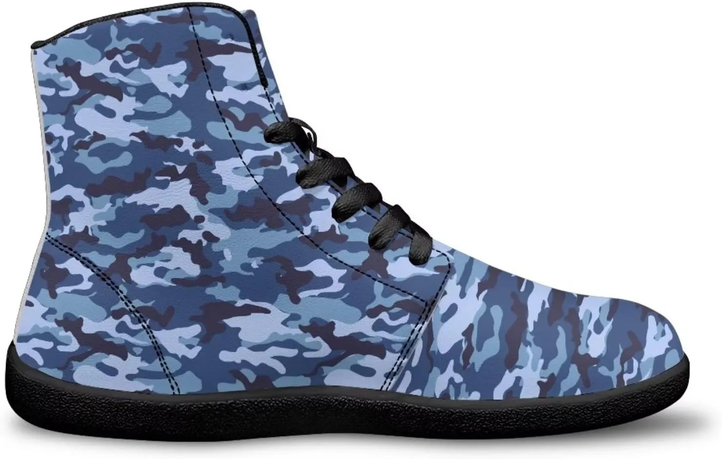 High Top Camo Design Barefoot Shoes for Men - Grounded Footwear, Barefoot Boots, Zero Drop Running Shoes