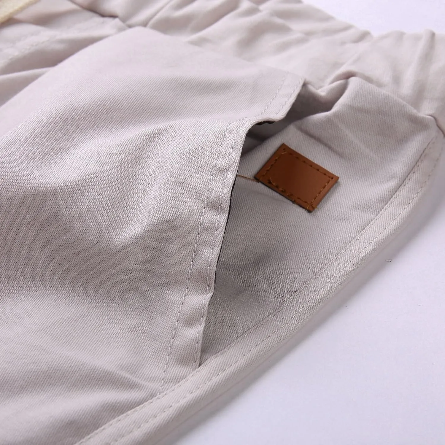 Mens Casual Twill Cargo Pants Cotton Drawstring Stretch Joggers Outdoor Trousers Hiking Pants Sports Sweatpants