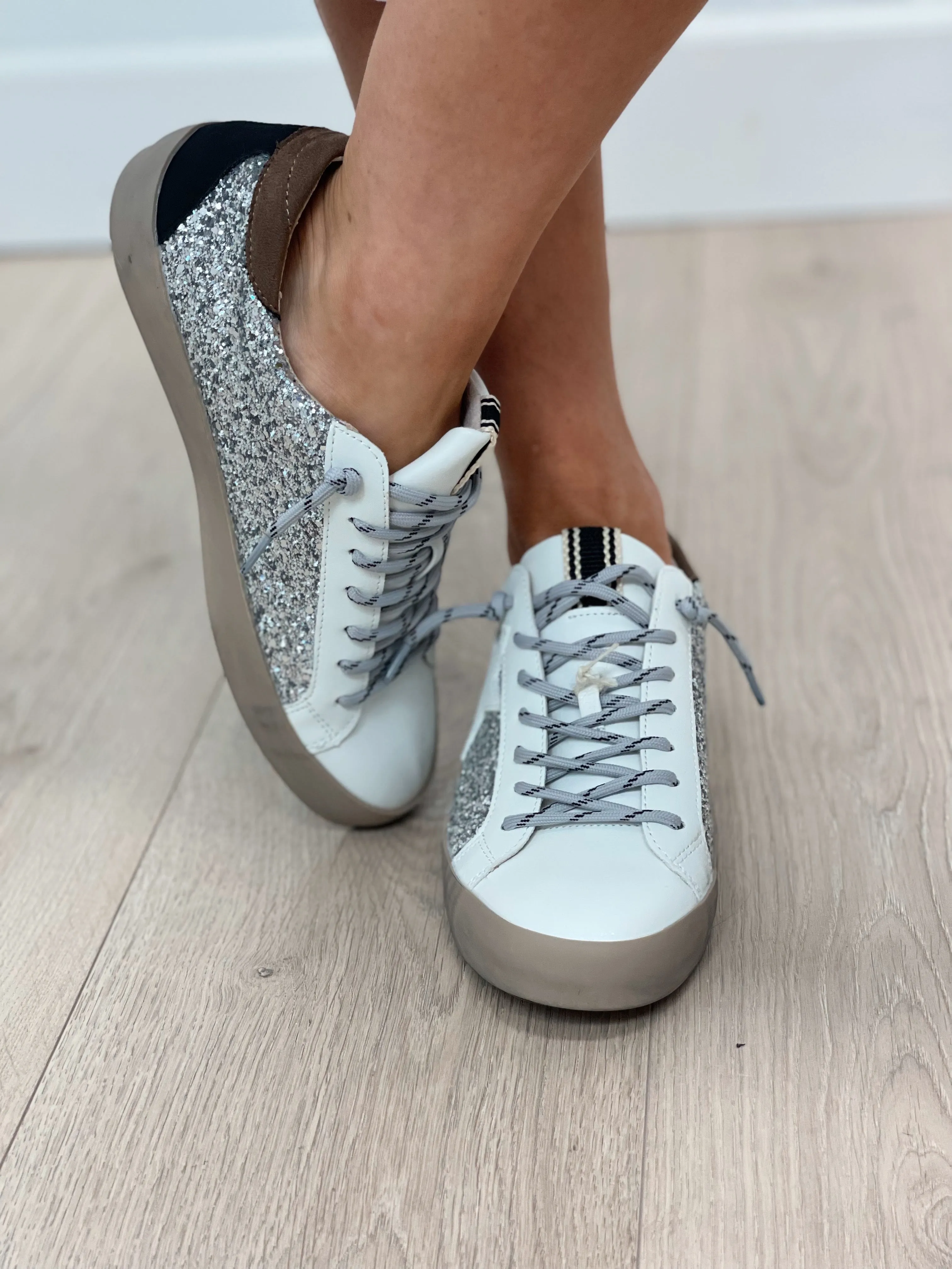 Sam Sparkle Sneaker - Silver - FINAL SALE