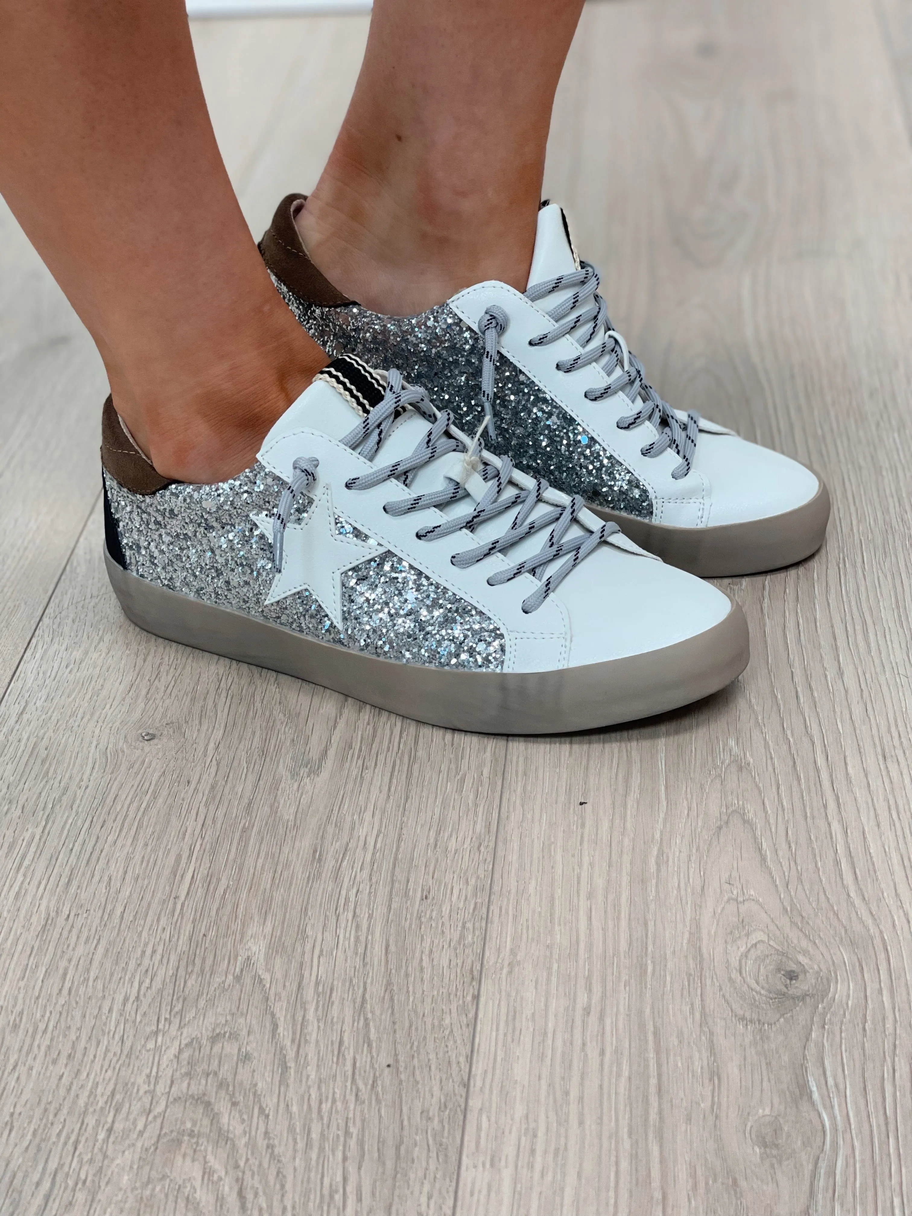 Sam Sparkle Sneaker - Silver - FINAL SALE