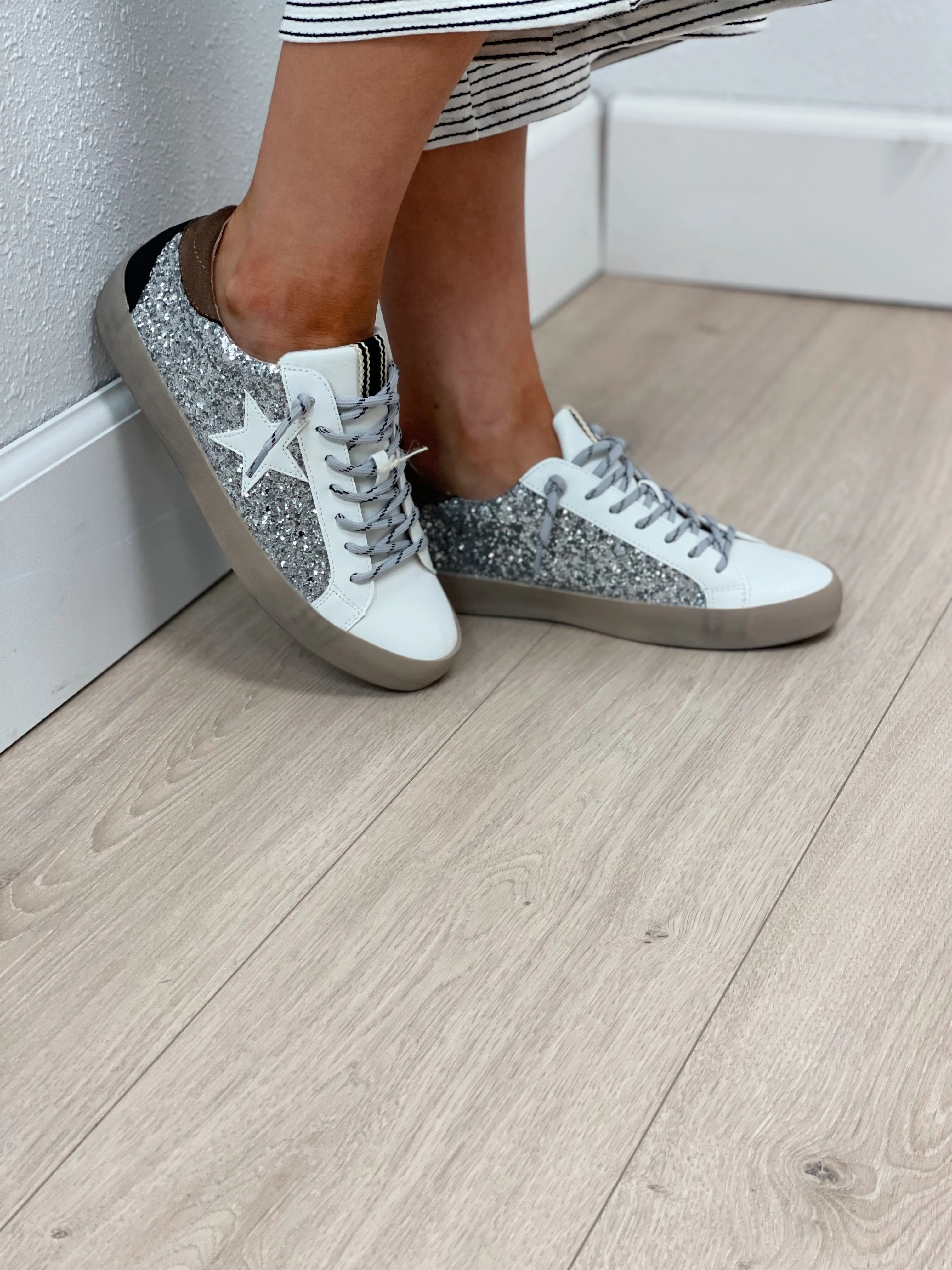 Sam Sparkle Sneaker - Silver - FINAL SALE