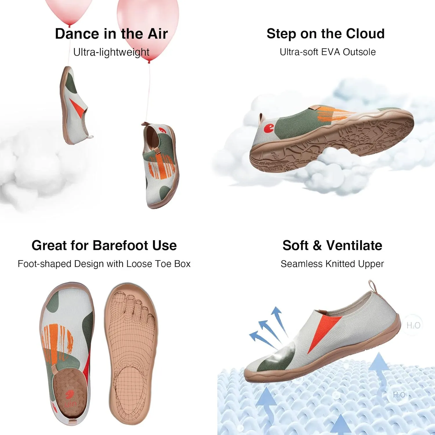 UIN Men's Loafers Painted Travel Shoes Slip On Walking Casual Lightweight Comfort Fashion Sneaker ToledoColor & Geometry