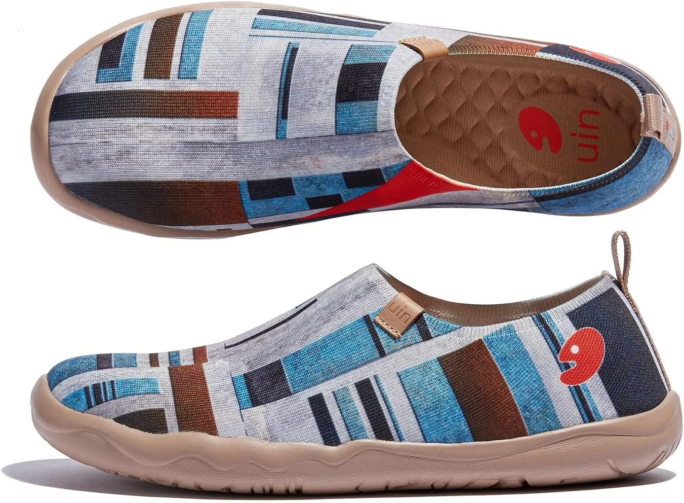 UIN Men's Loafers Painted Travel Shoes Slip On Walking Casual Lightweight Comfort Fashion Sneaker ToledoColor & Geometry