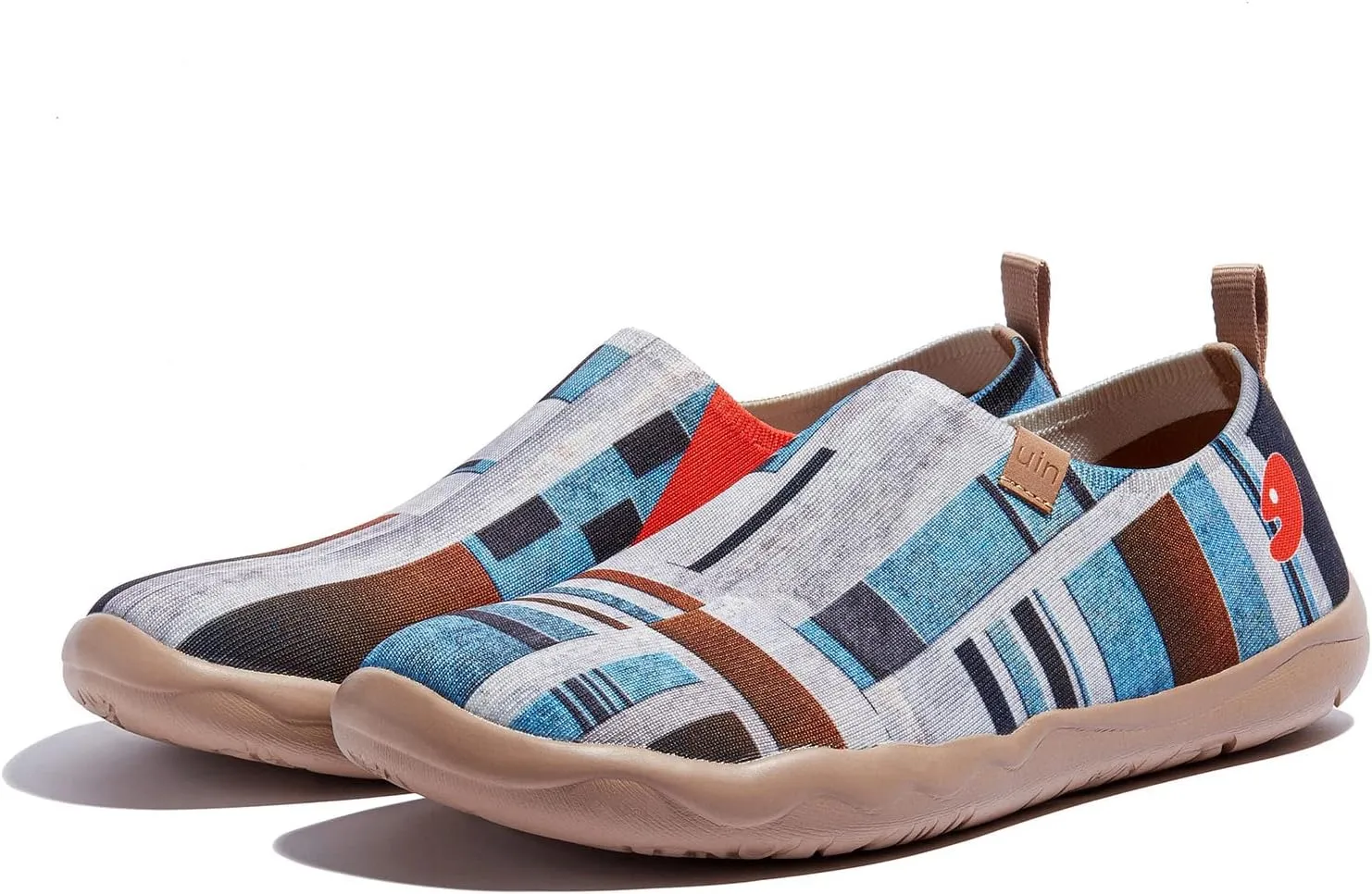 UIN Men's Loafers Painted Travel Shoes Slip On Walking Casual Lightweight Comfort Fashion Sneaker ToledoColor & Geometry