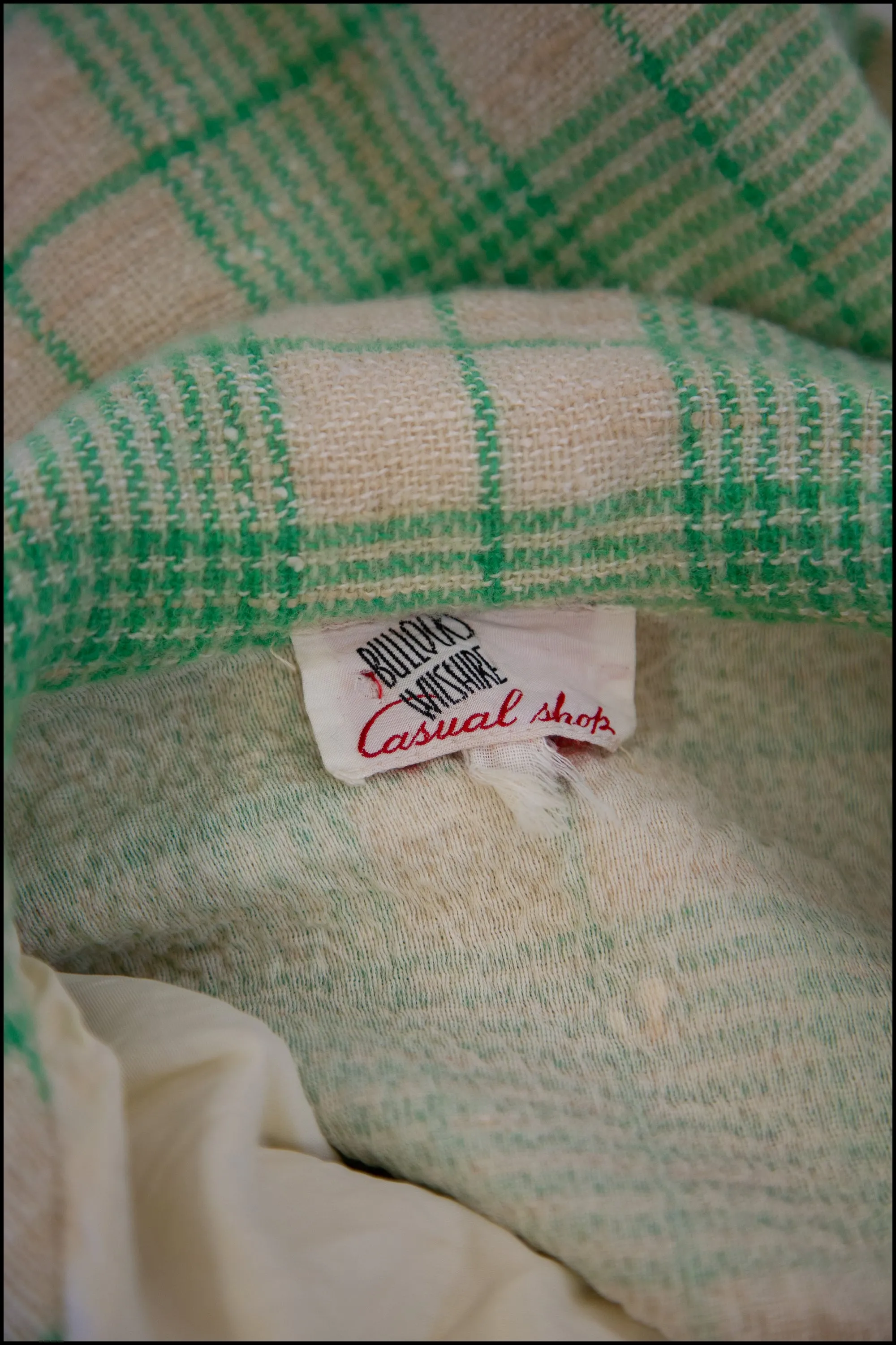 Vintage 1960s Green Wool Bullocks Wiltshire Mini Dress