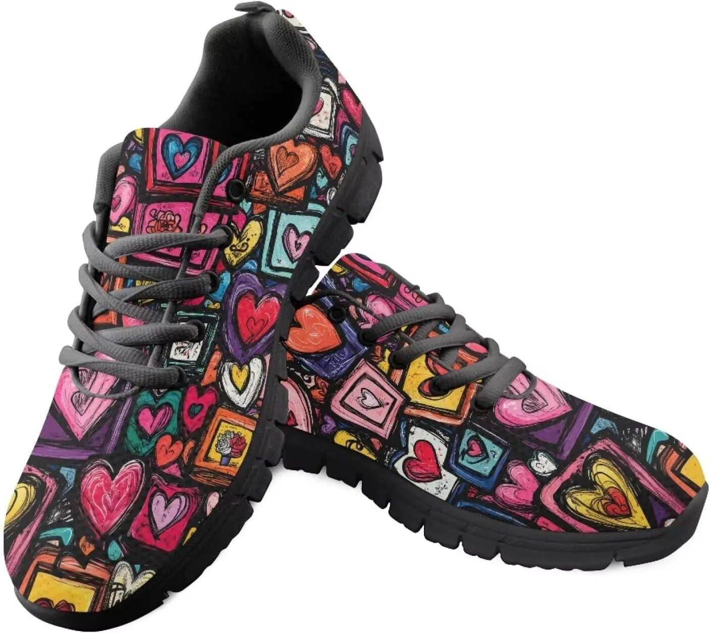 Women's Fashion Sneakers Low Top Casual Shoes Lightweight Wide Arch Support Travel Sneakers for Workout Size 5-12 Black Sole