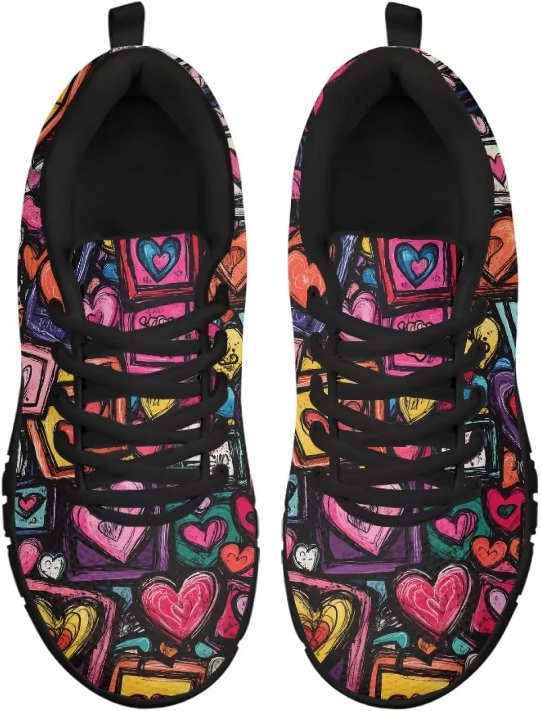 Women's Fashion Sneakers Low Top Casual Shoes Lightweight Wide Arch Support Travel Sneakers for Workout Size 5-12 Black Sole