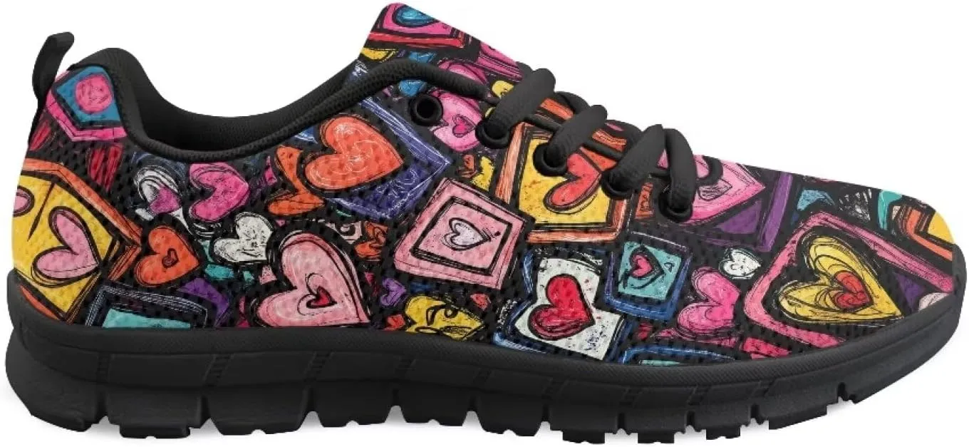 Women's Fashion Sneakers Low Top Casual Shoes Lightweight Wide Arch Support Travel Sneakers for Workout Size 5-12 Black Sole